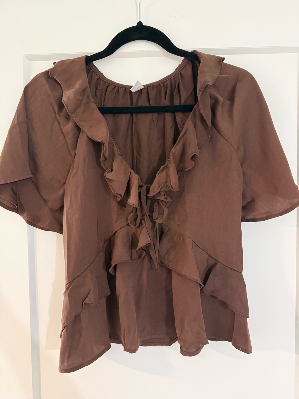 Women’s Ruffle Tie-Front Blouse